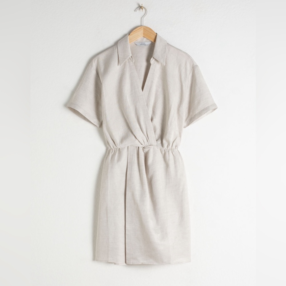 & Other Stories Linen Blend Twist Knot Dress